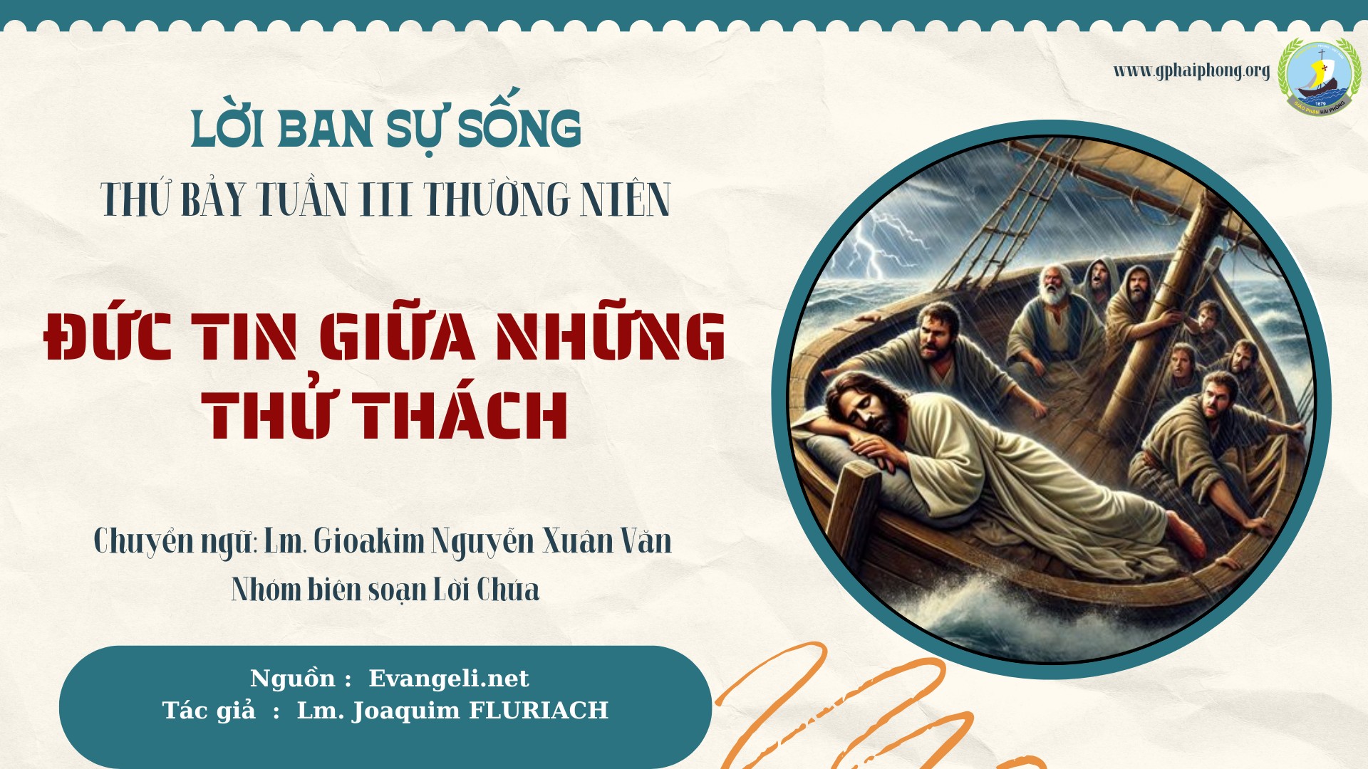 Lời ban Sự sống: Đức tin giữa những thử thách_Thứ Bảy Tuần III mùa Thường niên